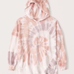 A&F SoftAF Tie Dye Hoodie in Pink